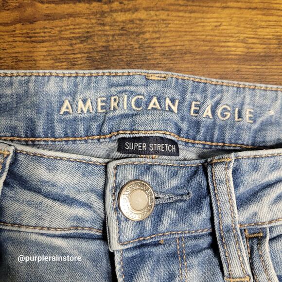 American Eagle Jeans 2 R Jegging Hi Rise Super Stretch Medium Light Wash - Picture 3 of 11